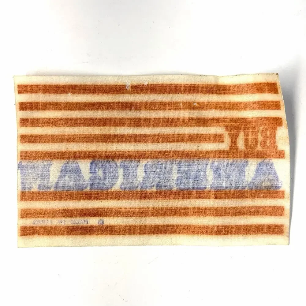 VTG US Flag Stars Stripes Patch Buy American Made In Japan Ironic Joke 4.75x3”
